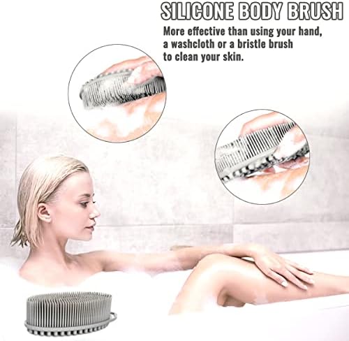 Silicone Loofah Exfoliating Silicone Body Scrubber Set of 3 Soft Body Exfoliator Bath Sponge Shower Loofah Scrubber Brush for Sensitive Kids Women Men All Kinds of Skin