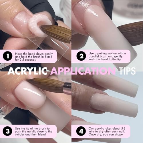 Acrylic Kolinsky Nail Brush with Monomer and Acetone Resistant Handle, Pure Kolinsky Hair & Anti-Clogging Properties - Durable, Professional Quality, Size #10