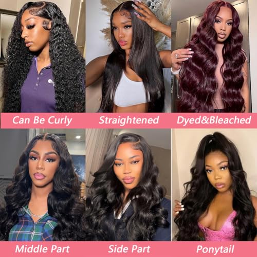 Glueless Wigs Human Hair Pre Plucked Pre Cut 5x5 HD Lace Closure Wigs Human Hair 180% Density Wear and Go Body Wave Lace Front Wigs Human Hair for Women 28 Inch