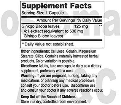 Mason Vitamins Ginkgo Biloba 500 mg 180 Gelatin Capsules per Bottle, Pack of 3 Bottles Total 540 Capsules