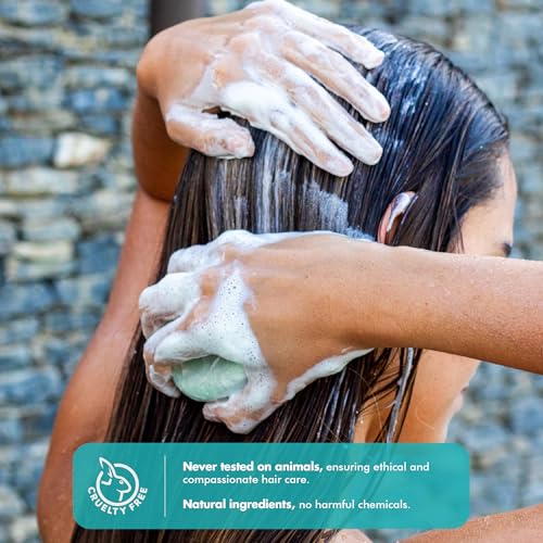 Tree Bottle Peppermint Essential Oils + Biotin Shampoo Bar - For Hair Growth, Strengthening, Thickening & Volumizing Shampoo for Women and Men - Free of Parabens & Sulfates - Made in USA - 4.5oz