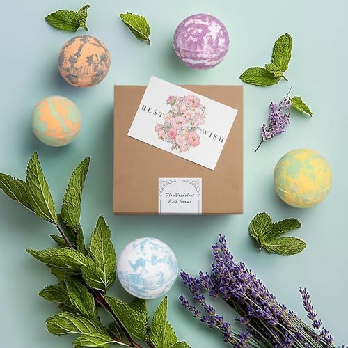 Bath Bomb for Women, 9pcs Handmade Bubble Bathbombs with Natural Essential Oils, Coco Butters, Holiday Gift for Mother, Wife, Girlfriend, Floral Scents, Rich Bubble and Relaxing Spa Bath