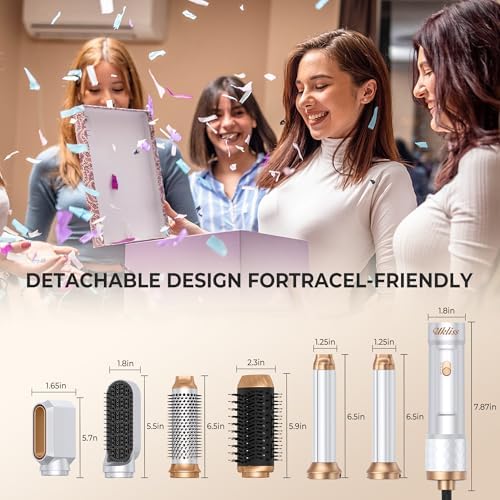 6 in 1 Hair Dryer Brush,Blow Dryer Brush Ionic Hair Dryer,Multi Hair Styler for Fast Drying Styling Curling Straightening Volumizing,Hair Curler Hair Straightener Styler Autowrap Air Styler