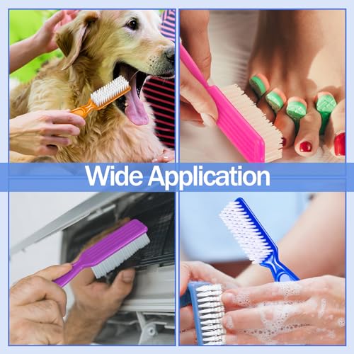 Mifoci 120 Pcs Handle Grip Nail Brush for Cleaning Fingernails Cleaner Scrub Brush Bulk Hand Cleaning Brushes Soft Stiff Bristles Pedicure Manicure Tools for Nail and Toe(Cute Color)