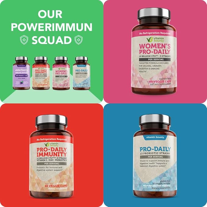 Vitamin Bounty Elderberry Organic Elderberry Capsules for Adults - Elderberry Vitamin C and Zinc Supplement, & Echinacea, Immune System Support, Advanced 5-in-1 Blend, Non-GMO - 60 Capsules