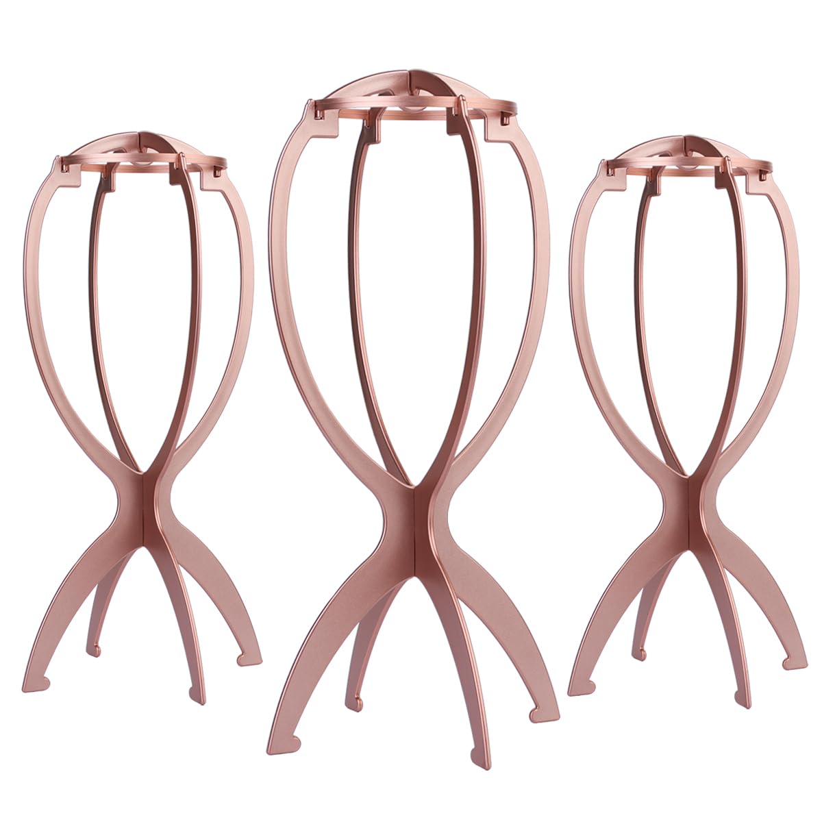 Dreamlover Wig Head Stand for Wigs, Rose Gold, 3 Packs
