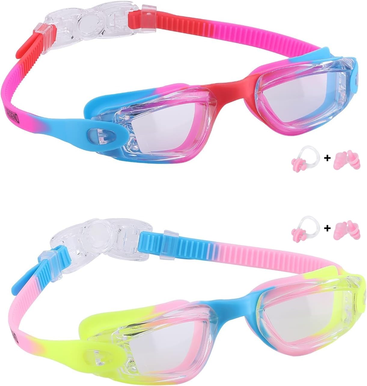 Aegend Kids Swim Goggles, Pack of 2 Swimming Goggles for Children Boys & Girls Age 3-14