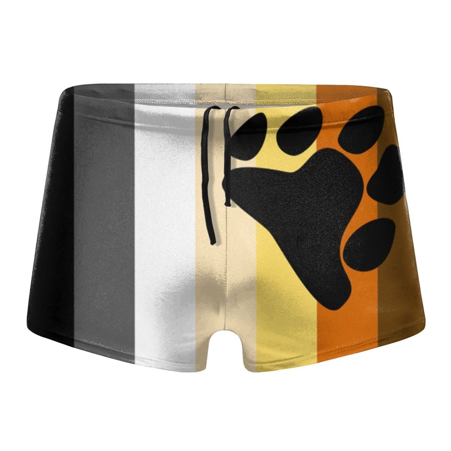 MOCSONE Bear Pride Flag Men Swimwear Basic Long Swim Boxer Trunks Board Shorts Swimsuits Black