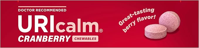 Uricalm Cranberry, Daily Dietary Supplement Chewable with D-Mannose, Berry, 60 Count