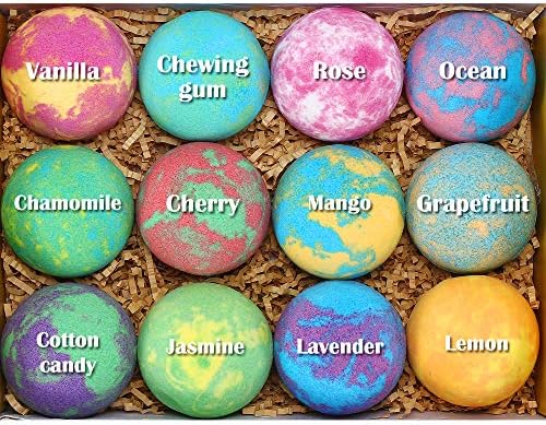 Bath Bombs for Kids with Toys Inside for Girls Boys - Lisotera 12Pcs Bulk Large Size Gift Set for Women Kids Safe Bubble Bath Fizzies Spa Fizz Balls Kit (Package May Vary)