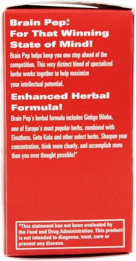 Natural Balance Brain Pep | Brain Function Supplement with Ginkgo Biloba, Kola Nut | Helps Support Improved Memory, Focus & Mental Clarity | 60 Capsules