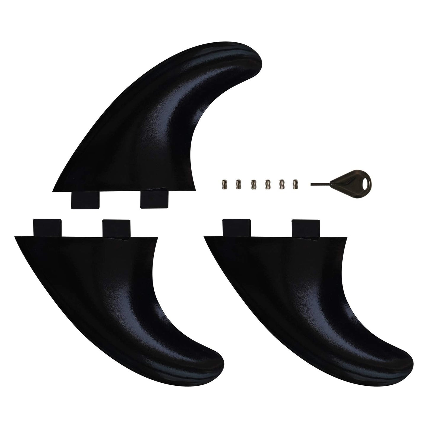 Rokia R G5 FCS Fins with Fin Key and Screws 3 PCS Replacement Plastic Surfboard Fins for Surfing