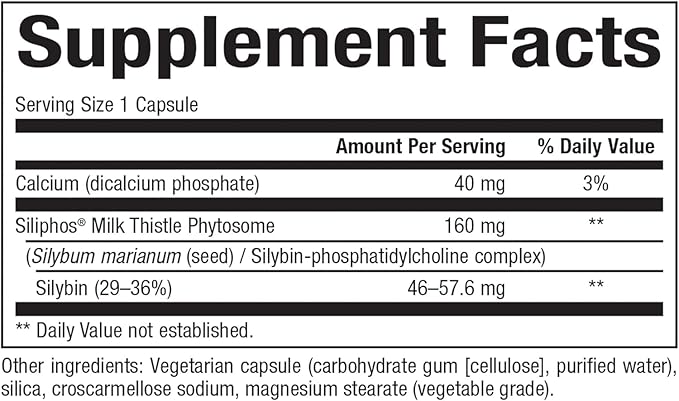 Natural Factors HerbalFactors Premium Milk Thistle, Liver Health Formula, 60 Capsules
