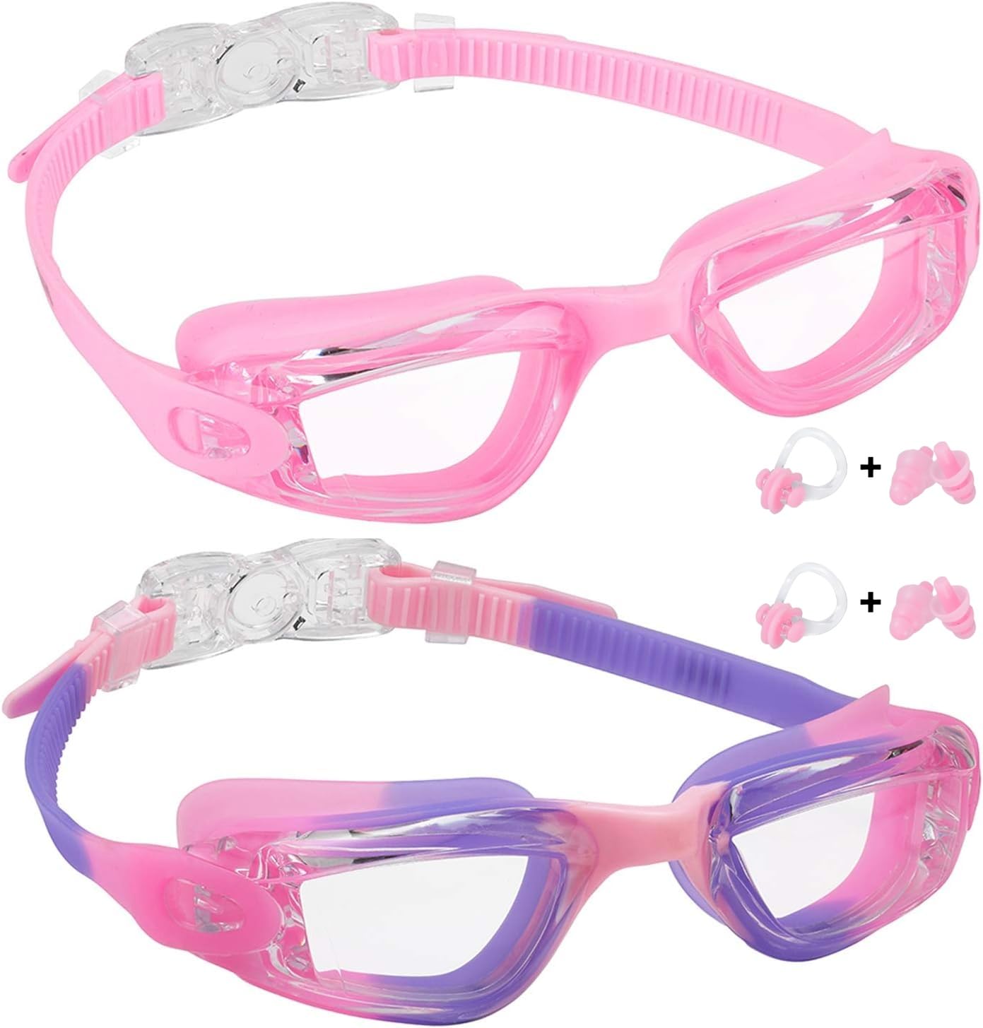 Aegend Kids Swim Goggles, Pack of 2 Swimming Goggles for Children Boys & Girls Age 3-14