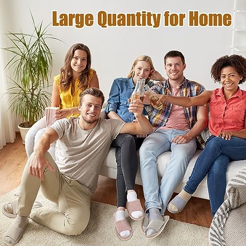 Suhine 12 Pairs House Slipper for Guests Open Toe Spa Slippers Non Slip Indoor Comfortable Breathable Home for Travel Guests Hotel Home Bedroom Unisex
