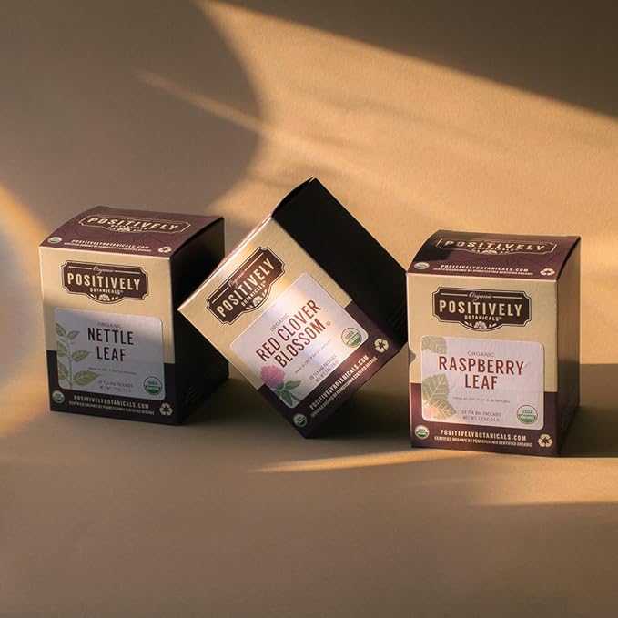 Organic Positively Botanicals Company, Red Clover Blossoms Herbal Tea Bags, 20 Count