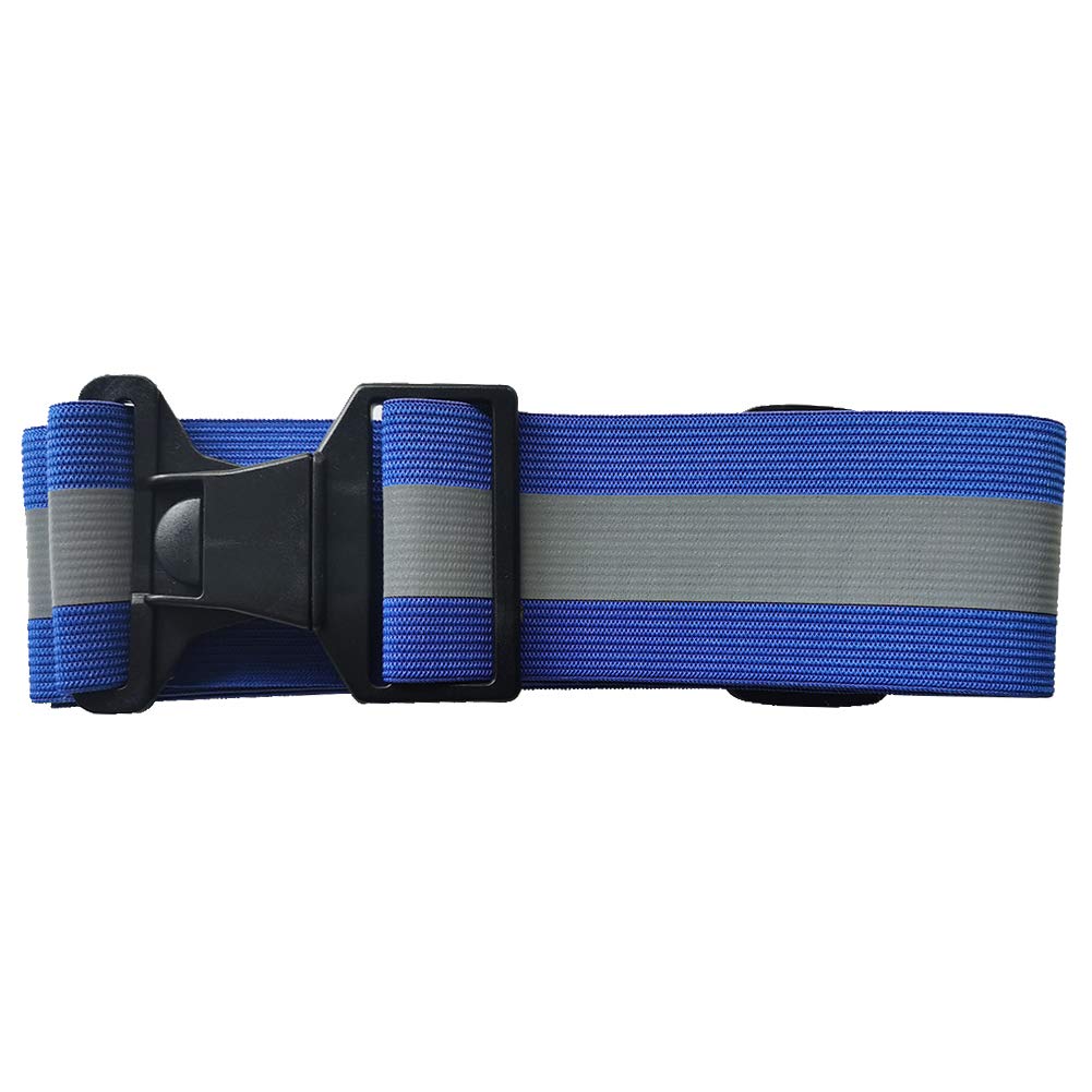 A-SAFETY Glow Belt - Running Belt - Reflective Belt - PT Belt - Military Reflective Belt (blue)