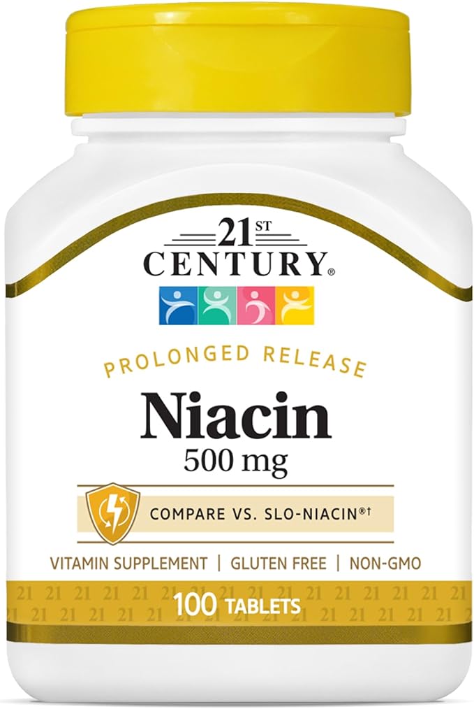 21st Century Niacin 500 mg Prolonged Release Tablets, 100 Count (27474)