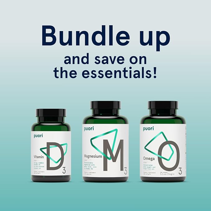 Puori Vitamin D3 with Organic Coconut Oil - 120 x 2500 IU - for Healthy Muscle Function, Bone Health, Immune Support and Calcium Uptake- Non-GMO and Gluten Free - For Children and Adults