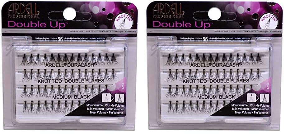 Ardell Double Individuals Knotted, Medium, Black (Pack of 2)