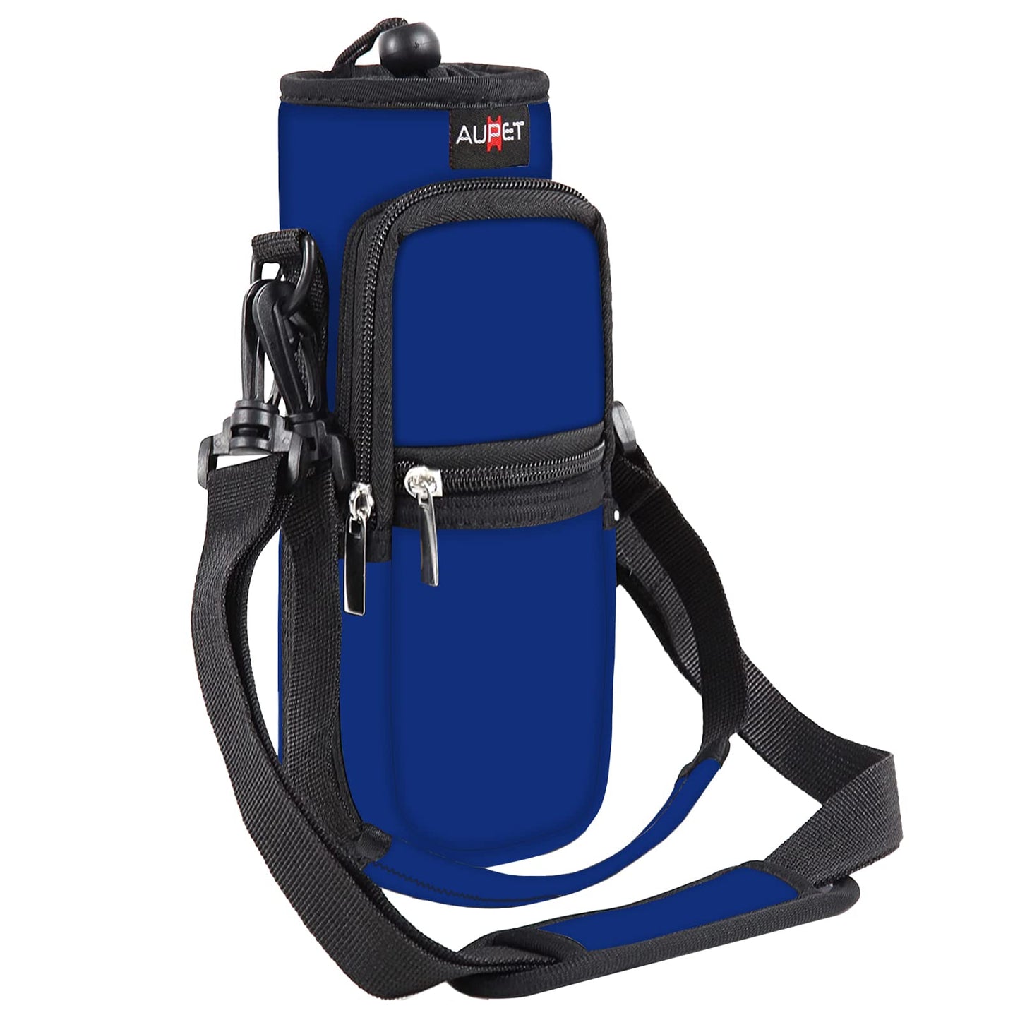 AUPET Water Bottle Sling Bag Sleeve Holder Carrier 25/32/40/64 oz,Insulated Crossbody Water Bottle Case Cover with Strap and Pockets for Men/Women Walking Hiking Camping (25oz, Grey camouflage)