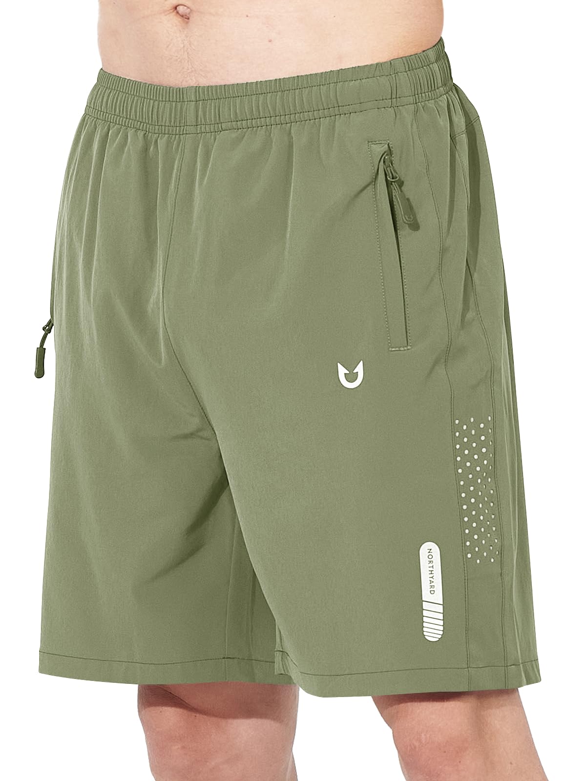 NORTHYARD Men's Athletic Running Shorts Quick Dry Workout Shorts 7"/ 5"/ 9" Lightweight Sports Gym Basketball Shorts Hiking Exercise LIGHTGREEN S