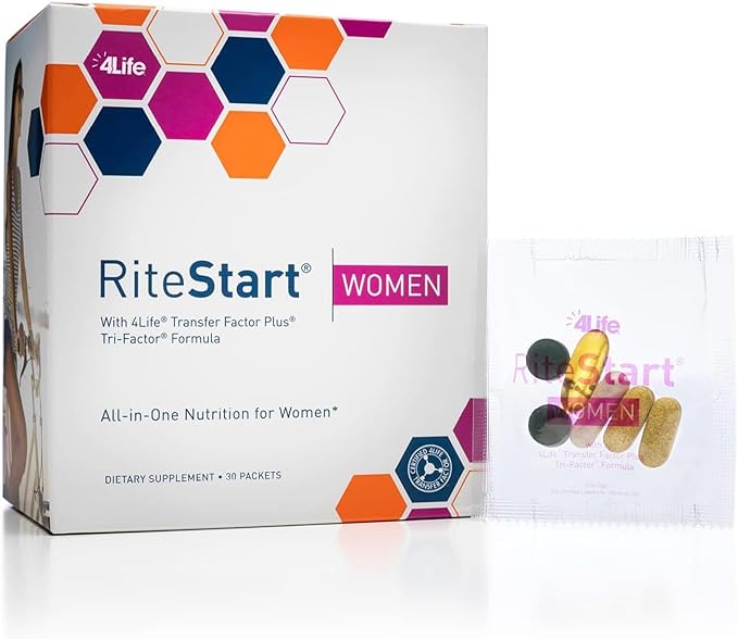 4Life RiteStart Women - Daily Nutritional Pack Supports Immune System Health - Daily Supplement Formula with Zinc, Vitamin C, Biotin, Iron, and Selenium - 1 Box (30 Packets)