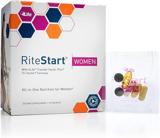4Life RiteStart Women - Daily Nutritional Pack Supports Immune System Health - Daily Supplement Formula with Zinc, Vitamin C, Biotin, Iron, and Selenium - 1 Box (30 Packets)