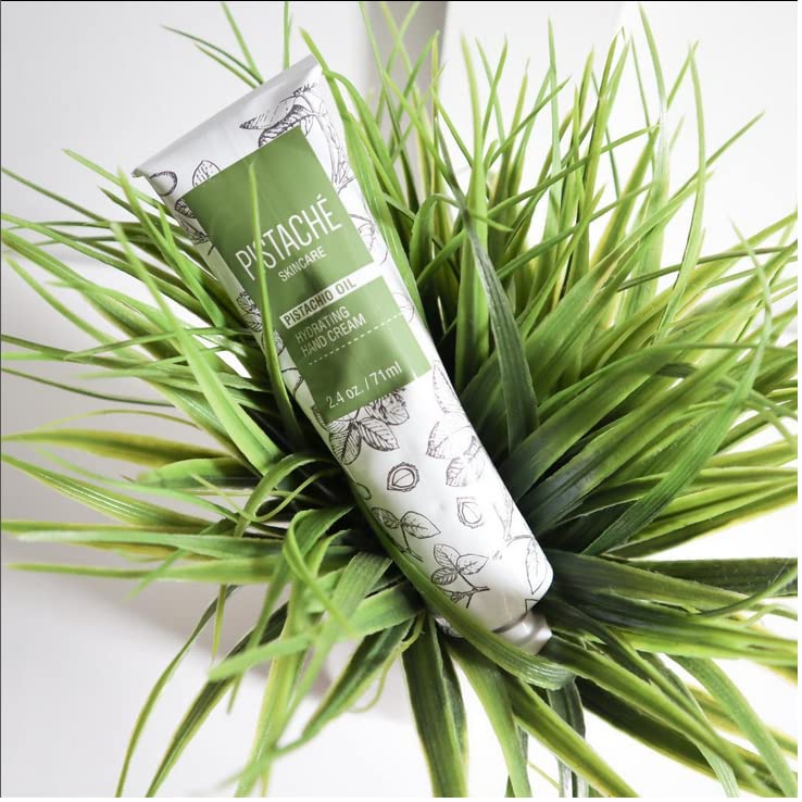 Pistaché Skincare Pistachio Oil Hand Cream + Hydrates and Nourishes Last All Day + Vitamin E + Antioxidant Protection + Protects Skin, Nails & Cuticles, 2.4 oz