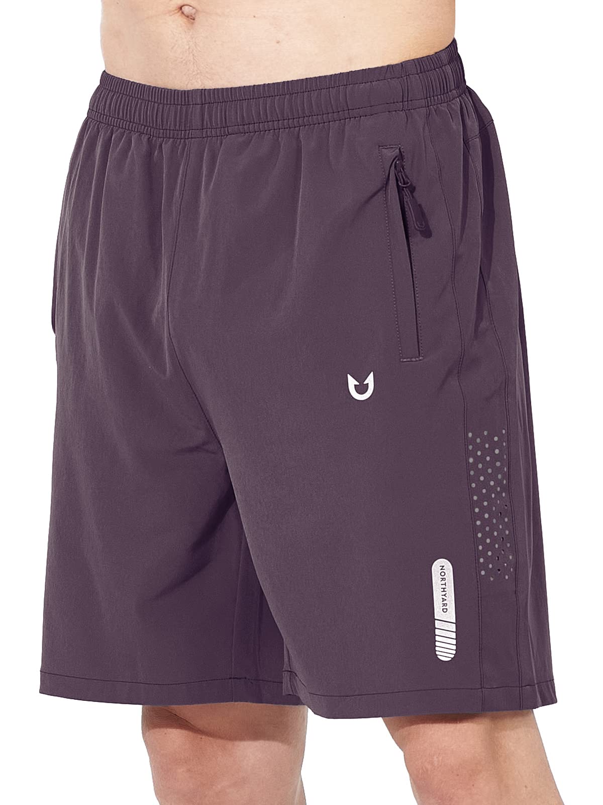 NORTHYARD Men's Athletic Running Shorts Quick Dry Workout Shorts 7"/ 5"/ 9" Lightweight Sports Gym Basketball Shorts Hiking Exercise PLUM S