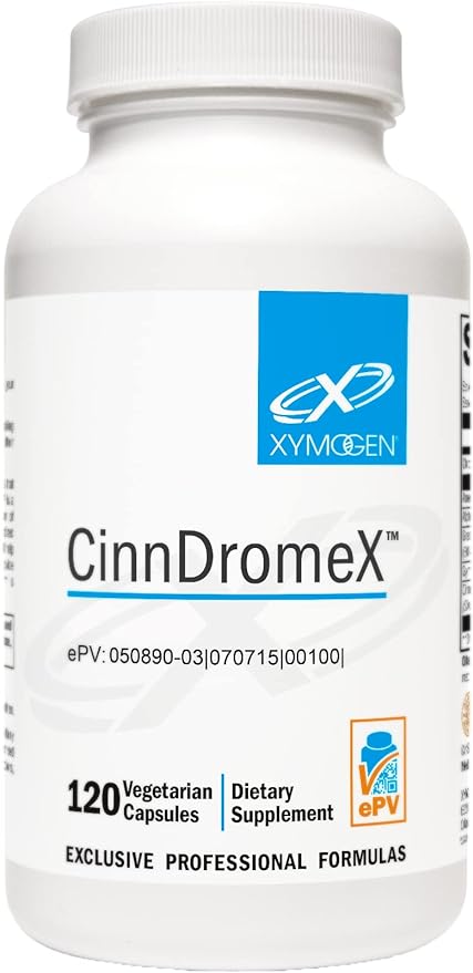 XYMOGEN CinnDromeX - Supports Metabolic Health, Healthy Blood Lipid Levels in The Normal Range, and Healthy Nerve Function - Cinnamon Supplement with Chromium, ALA, Ginseng + Green Tea (120 Capsules)