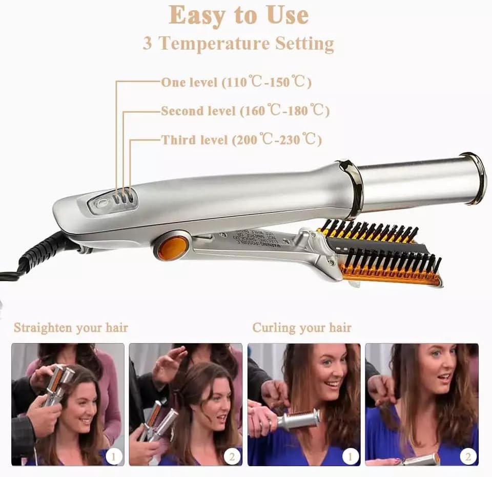 Curling and straightening 2 in 1 Hairdresser Electric Curling Iron Splint Dry and Wet Styling Tool