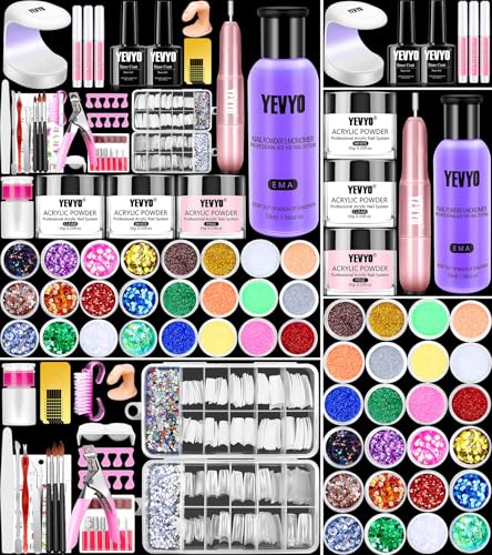 Acrylic Nail Kit with Drill, Acrylic Nail Kit for Beginners with Everything UV Light Nail Art Tools Gift Set for Home Salon