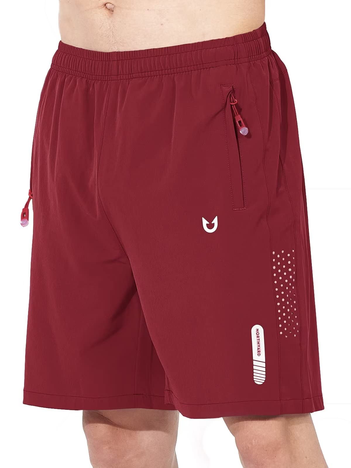 NORTHYARD Men's Athletic Running Shorts Quick Dry Workout Shorts 7"/ 5"/ 9" Lightweight Sports Gym Basketball Shorts Hiking Exercise WINERED S