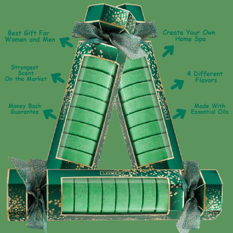 Shower Steamers, 8 Essential Oils Shower Bombs in Eucalyptus, Tea Tree, Spearmint & Peppermint - Gifts for Women & Men, Self Care, Stress Relief & Relaxing Gifts, Aromatherapy Bath Bombs