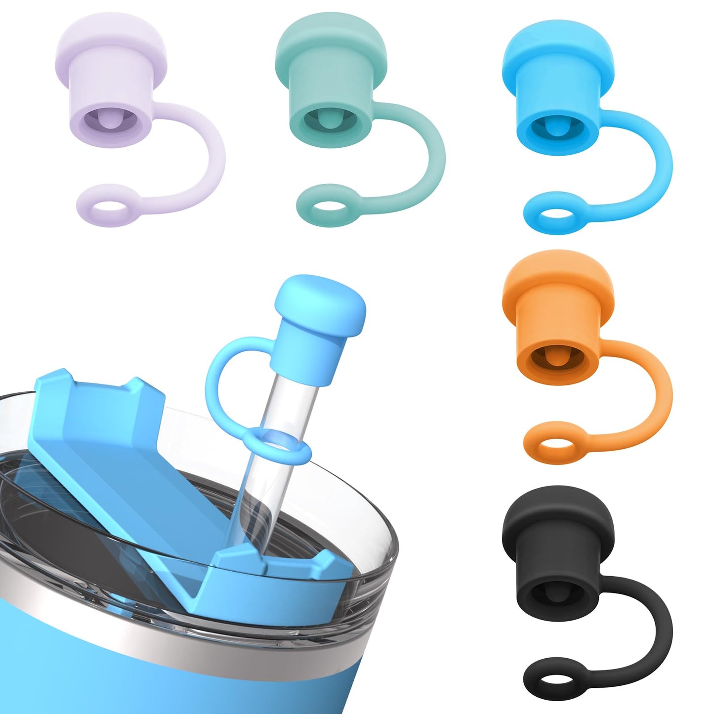 Adjustable Straw Cover for Stanley|Simple Modern|Yeti|Owala|Hydro Flask|Reduce|Maars|Meoky|MaxBase|Beast|Hydrapeak Cup, All Brand of Straw Accessories, Diameter 6mm-12mm, BPA Free, Dishwasher safe