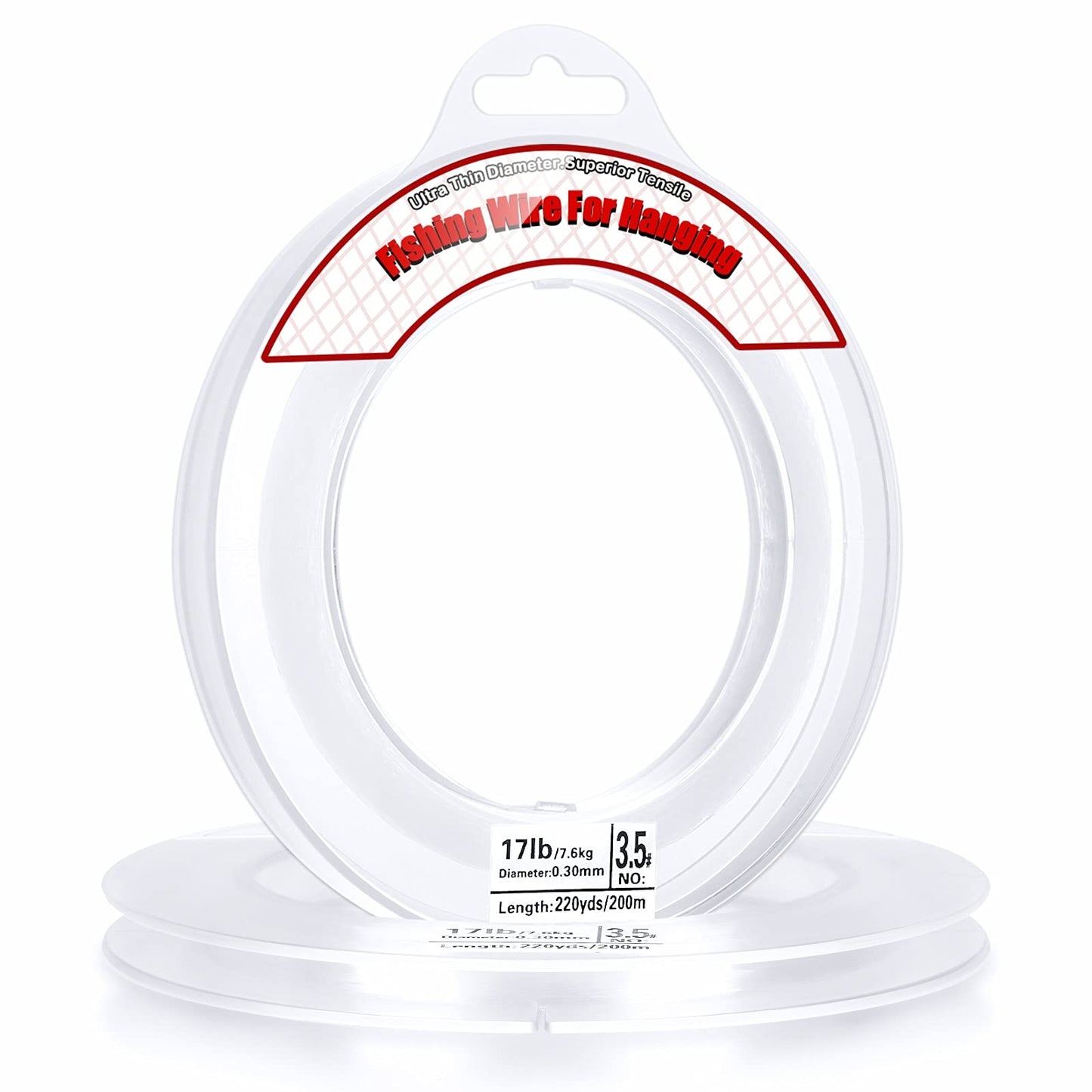 Fishing Line Clear, Acejoz 656FT Clear Fishing Wire for Hanging, 200 Meters 0.3mm Nylon String Supports 17 Pounds, Invisible Fishing Line for Balloon Garland Hanging Decorations Beading and Crafts…