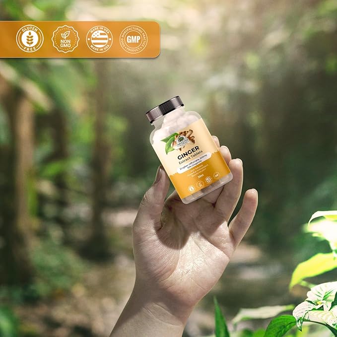 Ginger Root Extract Tablets 200 mg - 10% Gingerols, 20 mg per Tablet, 30 Tablets