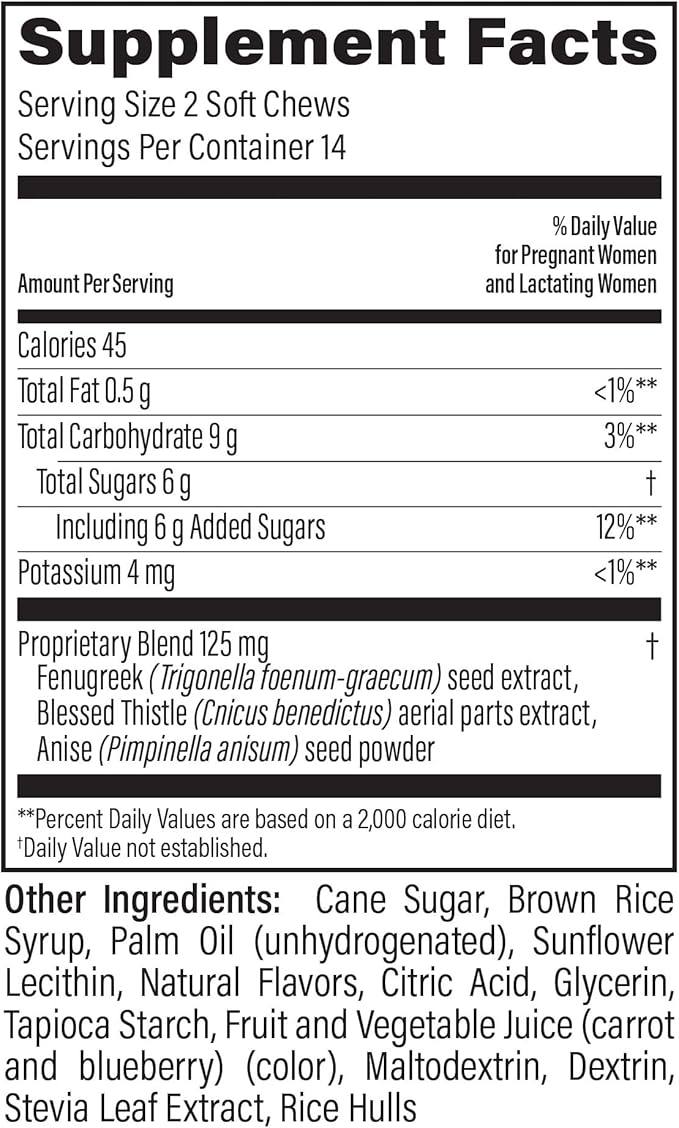 UpSpring Lactation Supplement for Breastfeeding, Lactation Snacks with Fenugreek and Blessed Thistle, Breastfeeding Essentials Support, Breast Milk Supply - Mixed Berry (28 Count)