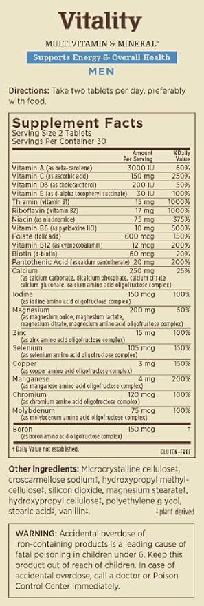 Melaleuca Multivitamin & Mineral Supplement for Men, Powered by Oligo (60 Tablets) — Supports Energy & Overall Health / Organically Bound for Maximum Absorption and Antioxidant Protection