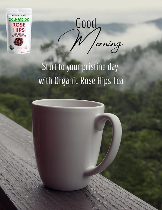 2 lb (32 oz) Rose Hips Dried Organic Bulk, Organic Rosehips Cut & Sifted, 95% Seedless, European All Natural, Rosehips Dried Organic Bulk, Makes 140 Cups of Vitamin C Rich Tea (packaging may vary)