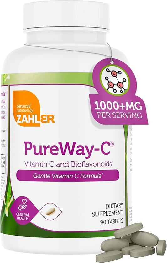 Zahler Vitamin C 1000mg Tablets with Bioflavonoids - High Potency VIT C 1000mg for Immune Support - Gentle on Stomach - Gluten Free Vitamin C 1000 mg Vitamin C Supplement for Women & Men (90 Count)