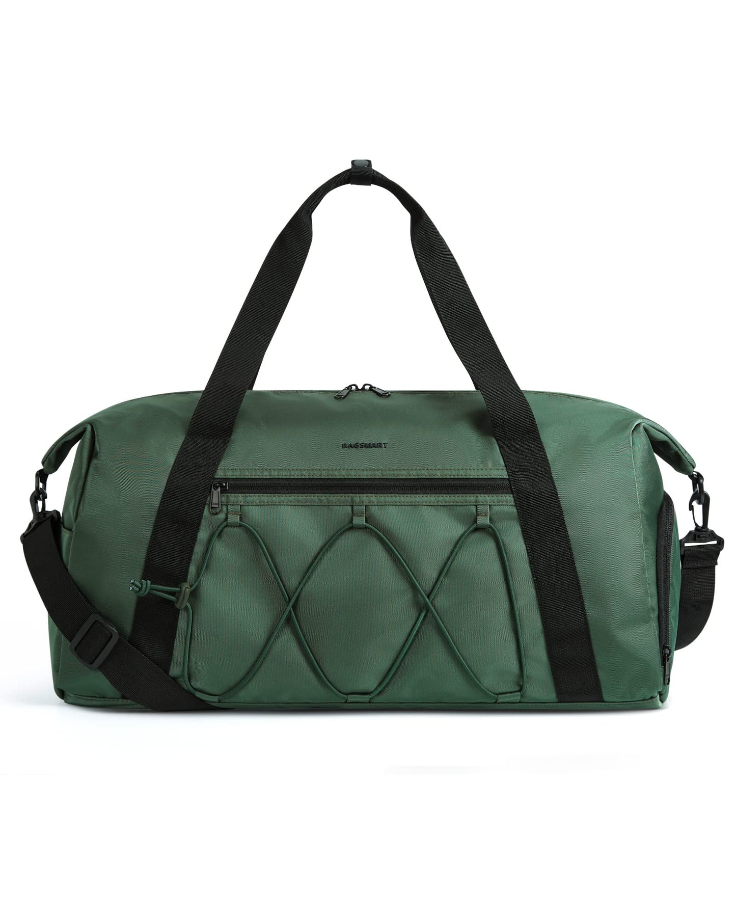 BAGSMART Gym Bag for Men Women, Sports Travel Duffel Bag With Shoe Compartment & Wet Pocket, Carry On Weekender Duffel Bag, Water Resistant Sports Gym Tote Bags Swimming Yoga Workout - Green
