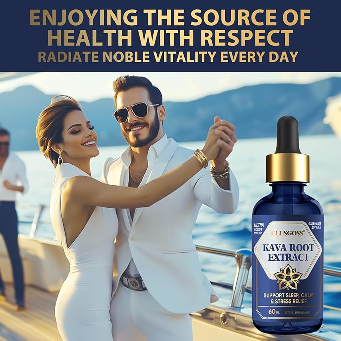 Kava Kava Root Extract Supplement, Calming High Concentration Kava Drops for Relaxation, Cognitive Support and Immune System, Vegan Non GMO, 2 Fl Oz