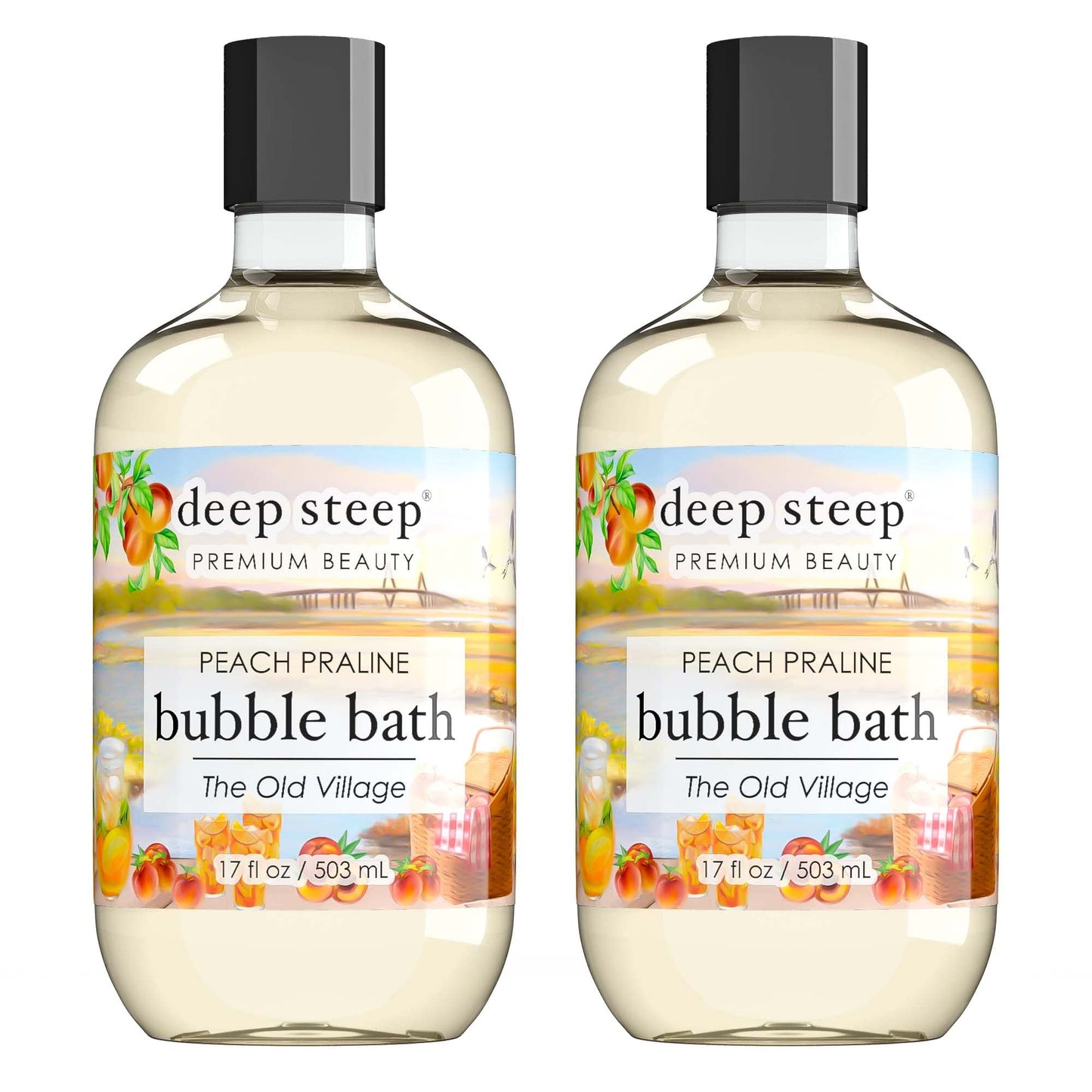 Deep Steep Bubble Bath, 17 Ounce (Pack of 2) (Peach Praline)