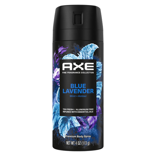 Axe Fine Fragrance Collection Premium Deodorant Body Spray For Men Blue Lavender With 72H Odor Protection And Freshness Infused