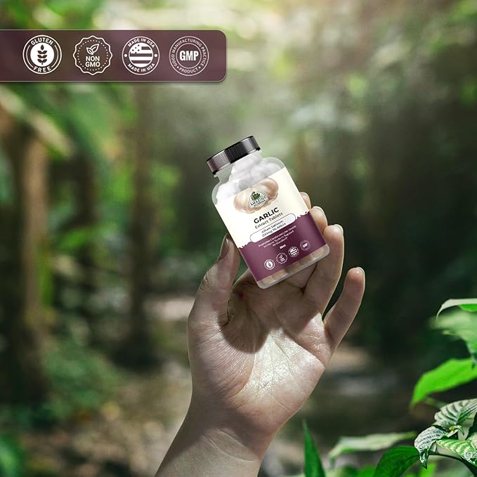 Garlic Extract Tablets - Allium Sativum 200mg, 1% Allicin - High Potency Herbal Supplement for Wellness and Vitality - 30 Count