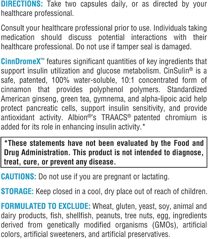 XYMOGEN CinnDromeX - Supports Metabolic Health, Healthy Blood Lipid Levels in The Normal Range, and Healthy Nerve Function - Cinnamon Supplement with Chromium, ALA, Ginseng + Green Tea (120 Capsules)