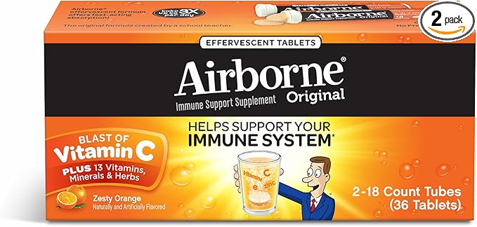 Airborne Immune Support Supplement Effervescent Tablets, 2 pk./18 ct.