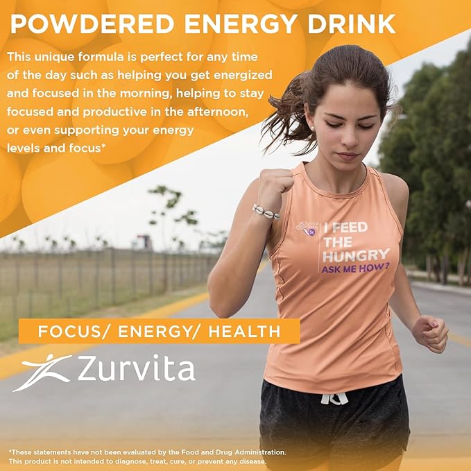 Zurvita Zeal for Life Wellness Drink Mix - Mango Flavor - Gluten-Free, Vegan, with Biotin, Vitamins B12, C, D, E, Iron, Magnesium - 30 Servings (420g)